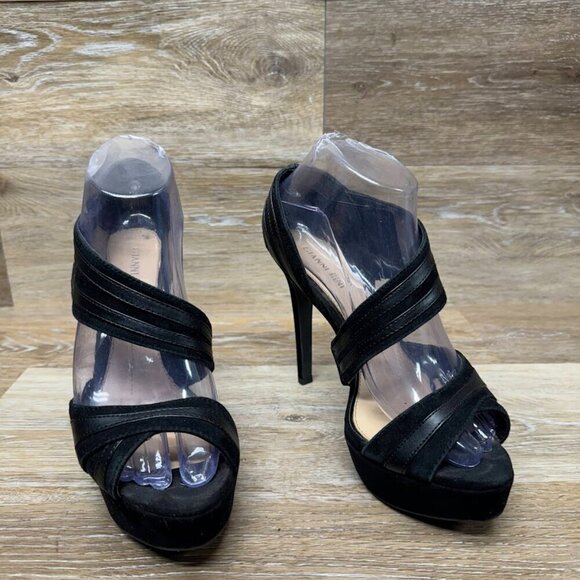 Gianni Bini Black Leather/Suede Stilettos Women's Size 7.5 - Picture 6 of 6